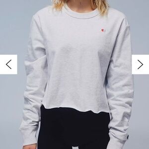 NWOT Champion UO Exclusive Cropped Long Sleeve Tee - Medium Light Grey